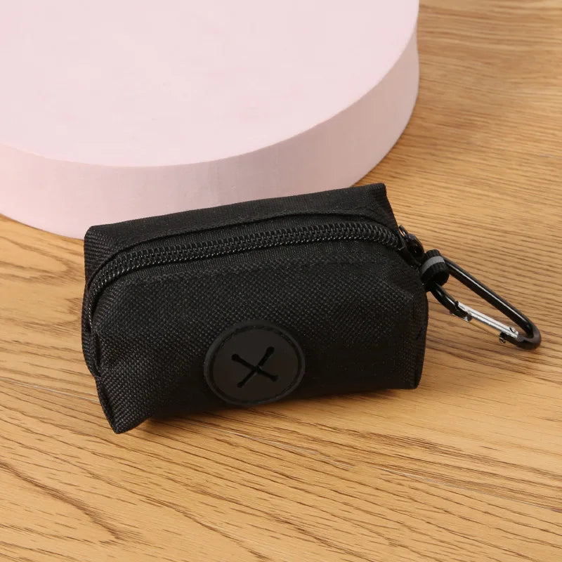 Canvas Dog Poop Bag Holder, Outdoor Pet Waste Bag Dispenser with Carabiner Clip, Animal Waste Collection Pouch