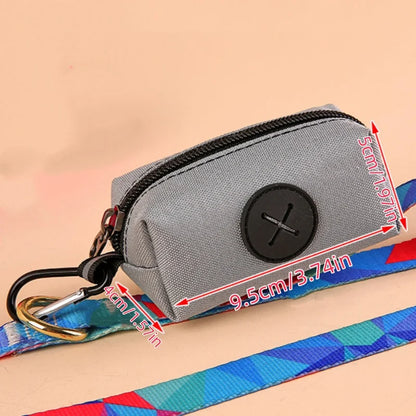 Canvas Dog Poop Bag Holder, Outdoor Pet Waste Bag Dispenser with Carabiner Clip, Animal Waste Collection Pouch